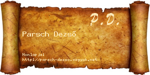 Parsch Dezső névjegykártya
