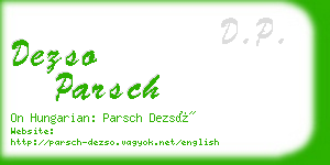 dezso parsch business card